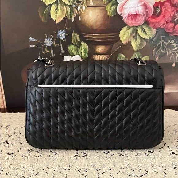 Karl Lagerfeld Black Quilted Lamb Leather Shoulder Bag - Picture 3 of 16
